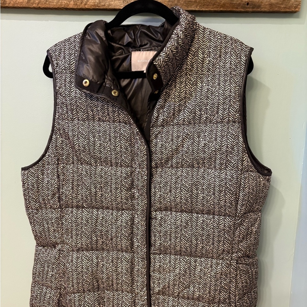 Banana Republic Black and White Patterned Vest